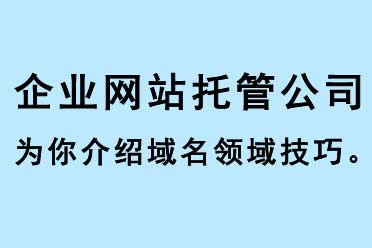 企業網站托管公司為你介紹域名領域技巧
