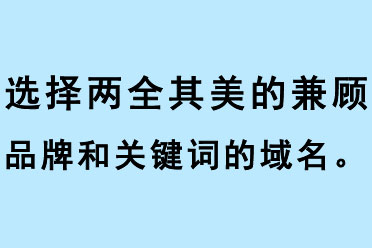 選擇兩全其美的兼顧品牌和關鍵詞的域名
