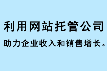 利用網站托管公司助力企業收入和銷售增長