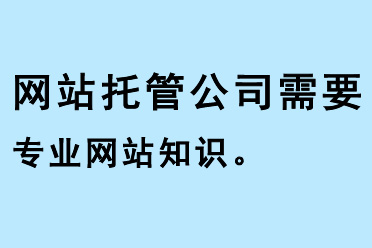 網站托管公司需要專業網站知識
