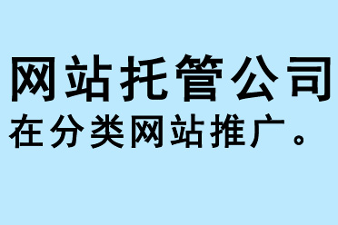 網站托管公司在分類網站推廣