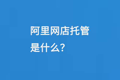 阿里網店托管是什么